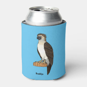 Philippine eagle bird cartoon illustration can cooler