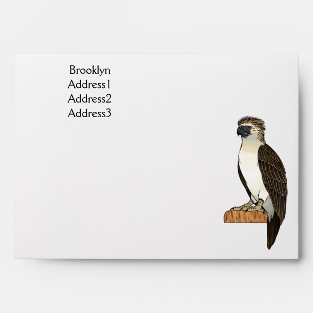 Philippine eagle bird cartoon illustration  envelope (Front)