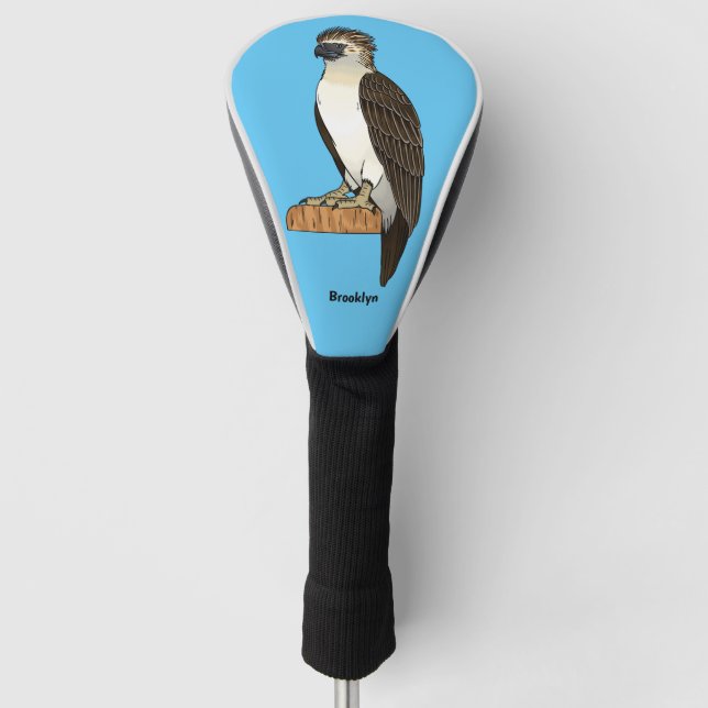 Philippine eagle bird cartoon illustration  golf head cover (Front)