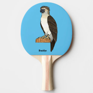 Philippine eagle bird cartoon illustration ping pong paddle