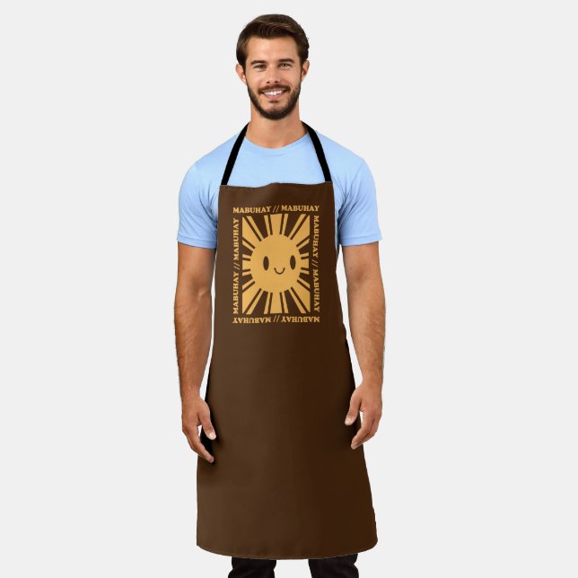 Philippine Filipino Sun Smile Mabuhay Tagalog  Apron (Worn)
