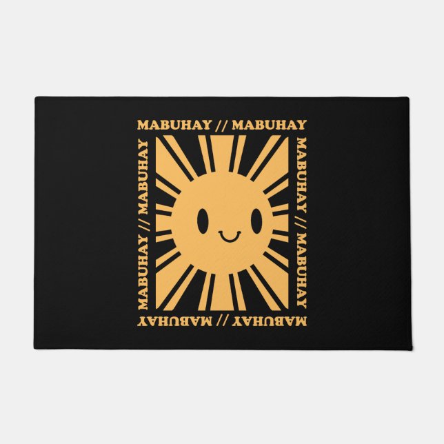 Philippine Filipino Sun Smile Mabuhay Tagalog  Doormat (Front)