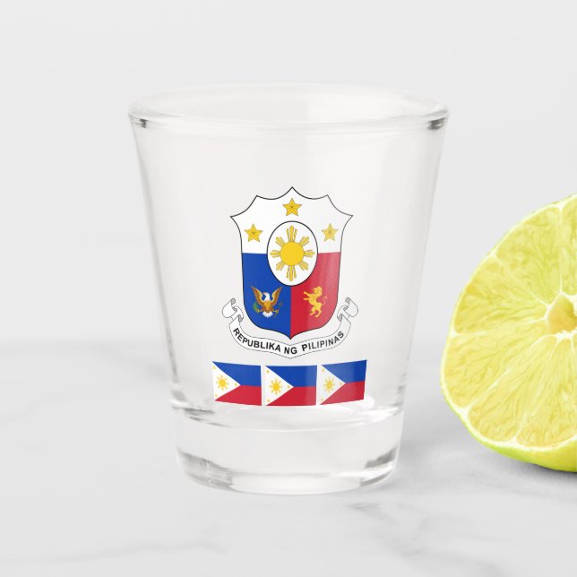 Philippine Flag & Philippines country patriot Shot Glass (Front)