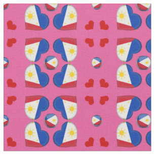 Philippine Flag & Philippines Heart fashion Fabric