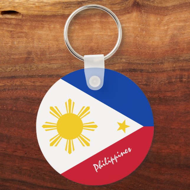 Philippine Flag & Philippines patriots / sports Keychain (Front)
