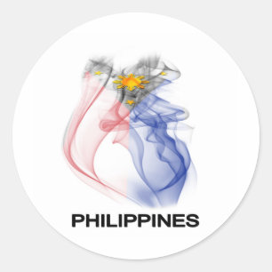 PHILIPPINE FLAG smoke Classic Round Sticker
