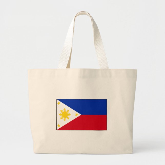 Philippine Flag T-shirts and Gifts Large Tote Bag (Front)