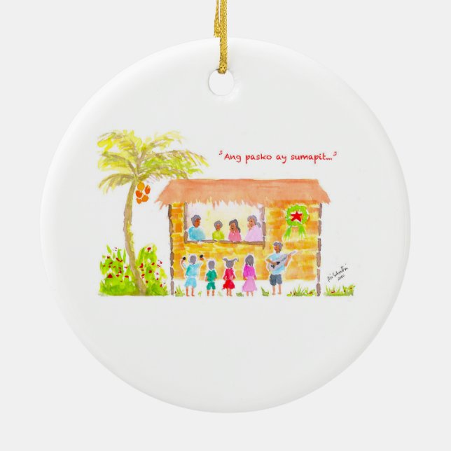 Philippine Jeepney and Christmas Carol ornament (Back)