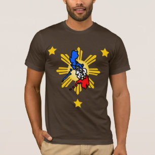 philippine map with 3 stars t-shirt