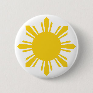 Philippine Sun, Pinoy Sun, Filipino Sun 2 Inch Round Button
