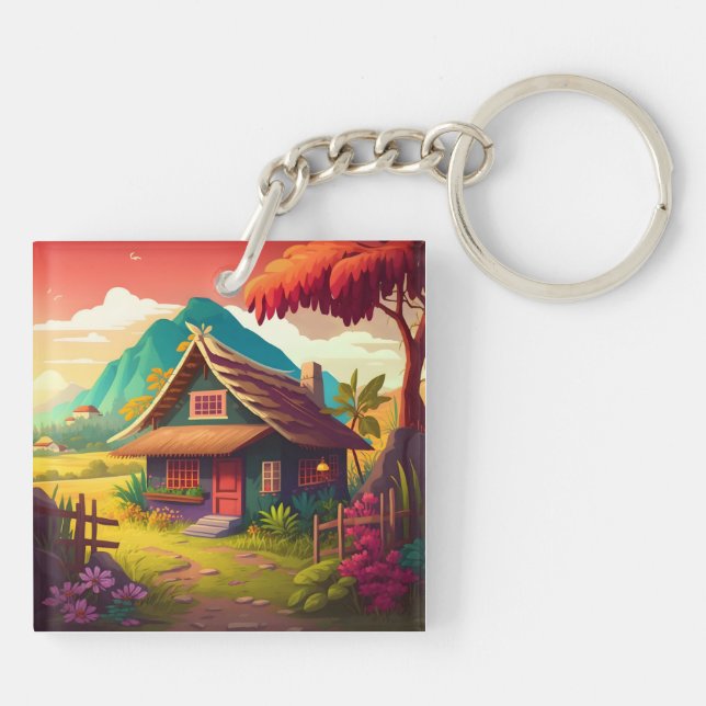 Philippine Traditional House-36543 Keychain (Back)