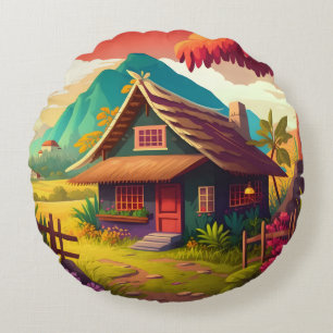 Philippine Traditional House-36543 Round Pillow