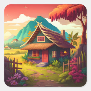 Philippine Traditional House-36543 Square Sticker