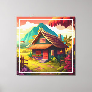Philippine Traditional House colourful Design  Canvas Print