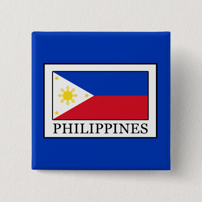 Philippines 2 Inch Square Button (Front)