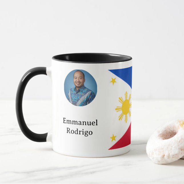Philippines Abroad Custom Pinoy Heritage Flag Mug (With Donut)
