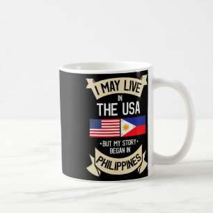 Philippines American Flag Usa Filipino Roots Gifts Coffee Mug