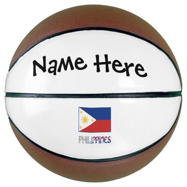 Philippines and Filipino Flag and Your Name Basketball (Front)