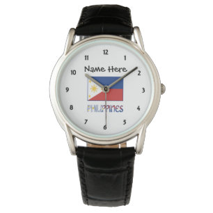 Philippines and Filipino Flag Personalized  Watch