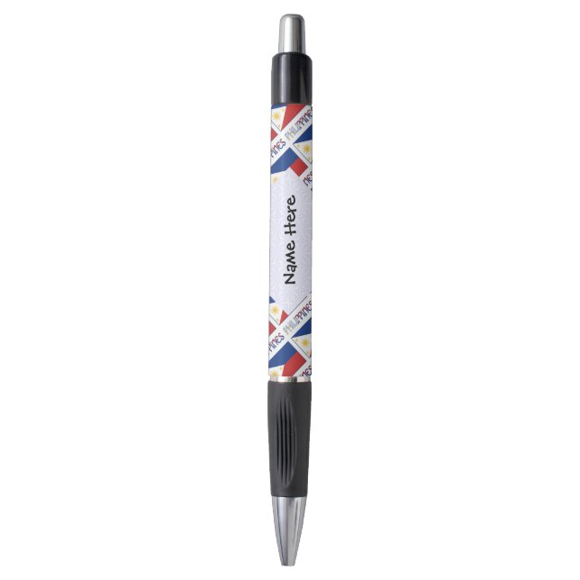 Philippines and Filipino Flag Tiled Personalized  Pen (Front Vertical)