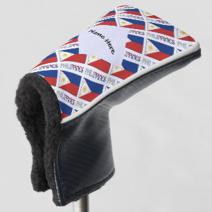 Philippines and Filipino Flag Tiled with Your Name Golf Head Cover