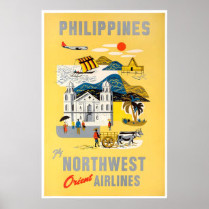 Philippines Art Filipino Print Northwest Airlines