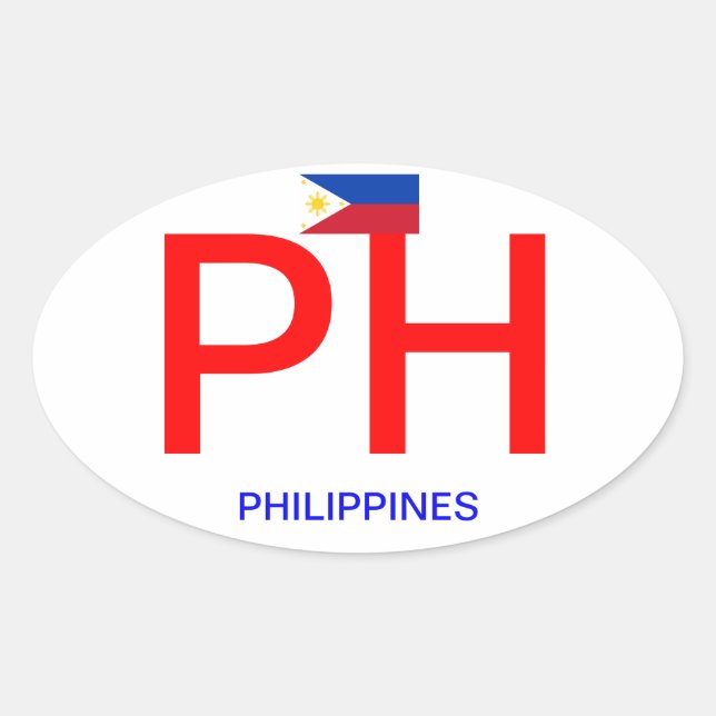 Philippines - Autocollant ovale de style euro (Devant)