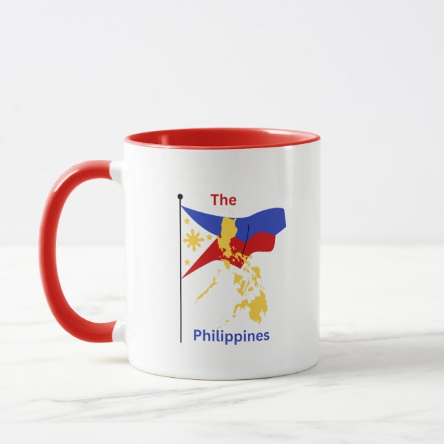 Philippines Carte et drapeau Café Mug (Gauche)