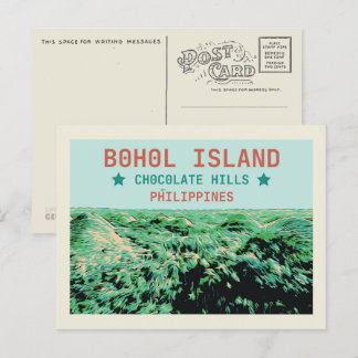 Philippines, Chocolate Hills in Bohol island Postcard