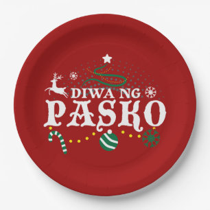 Philippines Christmas Tagalog - Diwa ng Pasko Paper Plate
