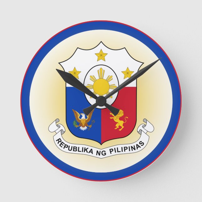 Philippines Coat of Arms Circle Shape Round Clock (Front)