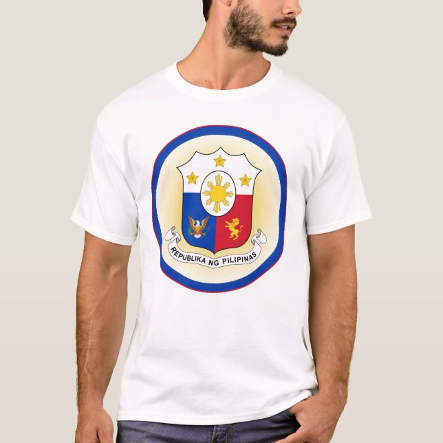 Philippines Coat of Arms Circle Shape T-Shirt (Front)