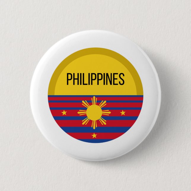 Philippines Cute Design Ideas Pattern Sunset 2 Inch Round Button (Front)