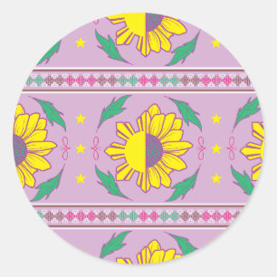Philippines Filipina Pilipina Girly Floral Classic Round Sticker