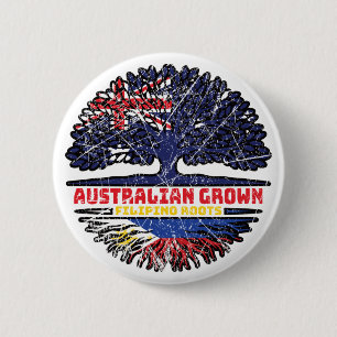 Philippines Filipino Australian Australia Tree 2 Inch Round Button