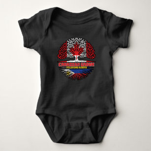 Philippines Filipino Canadian Canada Tree Roots Fl Baby Bodysuit