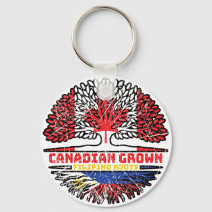Philippines Filipino Canadian Canada Tree Roots Fl Keychain