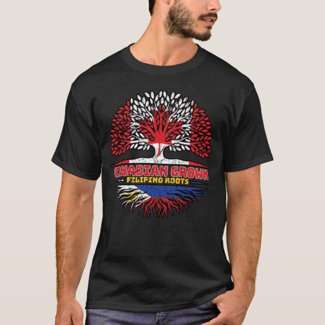 Philippines Filipino Canadian Canada Tree Roots Fl T-Shirt (Front)