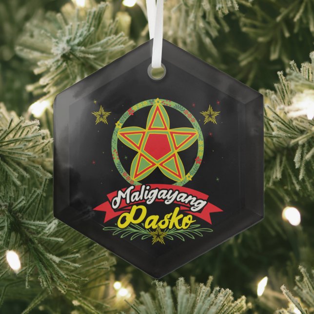 Philippines Filipino Christmas Maligayang Pasko Glass Ornament (Insitu)