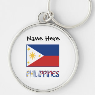 Philippines Filipino Flag Personalized Keychain