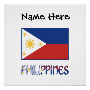 Philippines Filipino Flag Personalized Poster