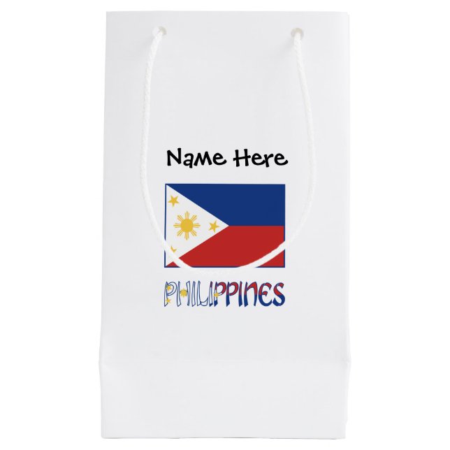 Philippines Filipino Flag Personalized Small Gift Bag (Front)