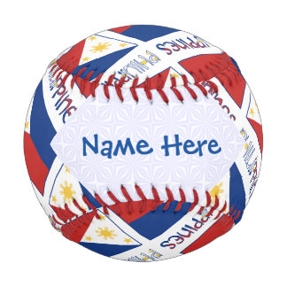 Philippines Filipino Flag Tiled Blue Personalized Baseball