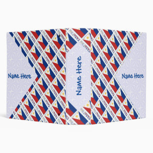 Philippines Filipino Flag Tiled Blue Personalized Binder