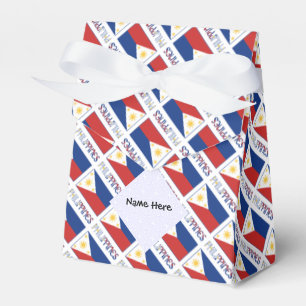 Philippines Filipino Flag Tiled Personalized Name  Favor Box
