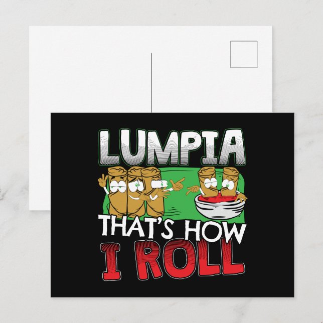 Philippines Filipino Lumpia Food Cartoon Postcard (Front/Back)