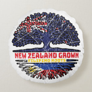 Philippines Filipino New Zealander New Zealand Round Pillow