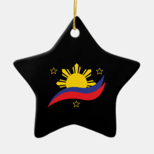Philippines Filipino Pinoy Flag Ceramic Ornament