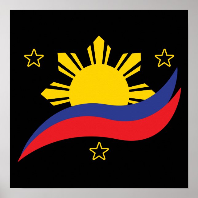 Philippines Filipino Pinoy Flag Poster (Front)