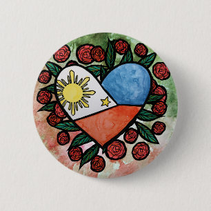 Philippines Flag                                   2 Inch Round Button